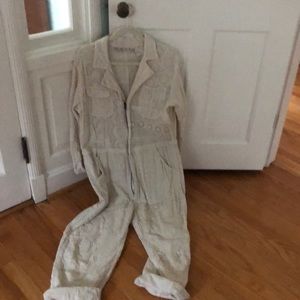 Magnolia Pearl eyelet coverall w 6 pockets